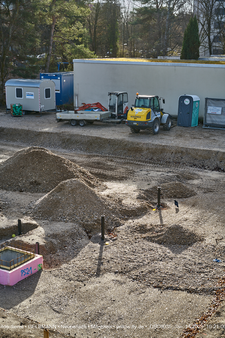 14.01.2023 - Baustelle an der Quiddestraße Haus für Kinder in Neuperlach